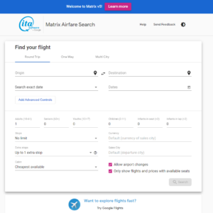 google flight matrix